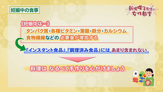 妊娠中の食事  新堀曜子先生の女性教室  TKU テレビ熊本