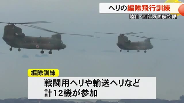 陸上自衛隊西部方面航空隊　ヘリ編隊飛行【熊本】